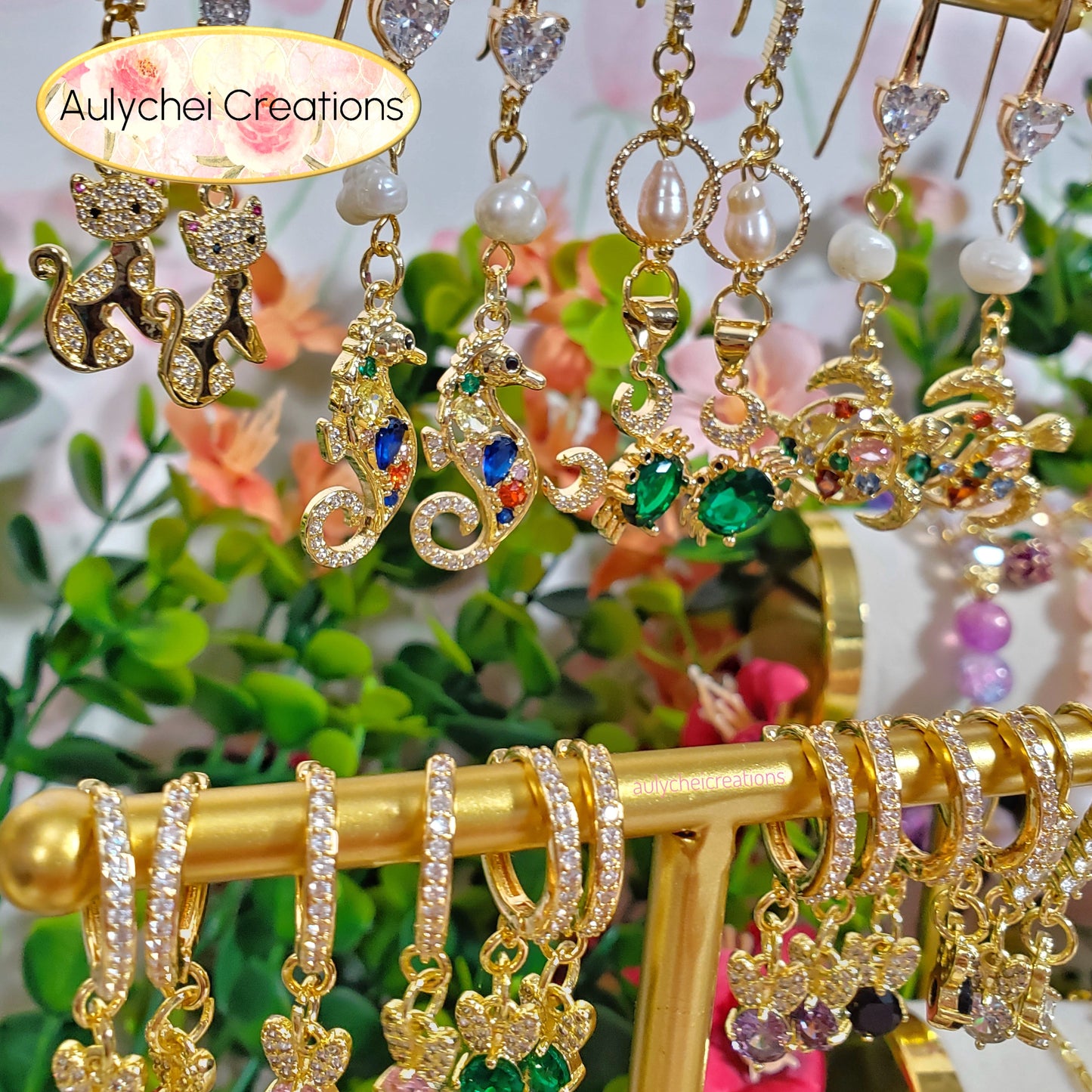 Cubic Zirconia Seahorse Pearl Jewelry Set