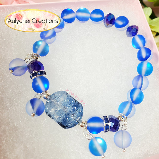 Blue Moonstone Flower Bracelet