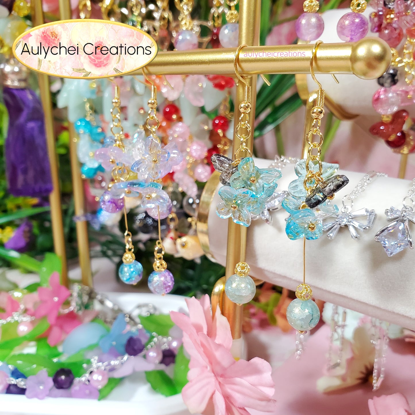 Red Glass Butterfly Dangle Earrings