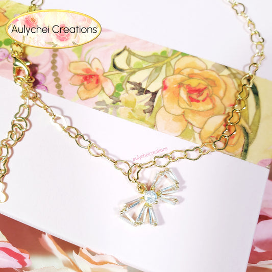 Dainty Cubic Zirconia 18K Gold-Plated Anklet 01