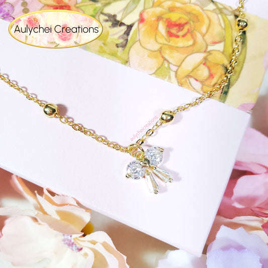 Dainty Cubic Zirconia 18K Gold-Plated Anklet 02