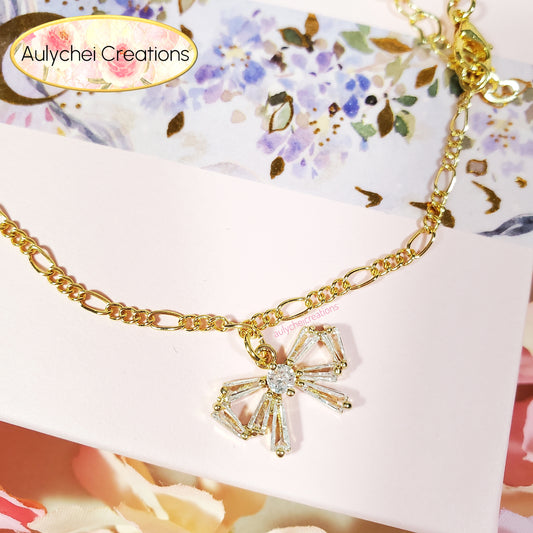 Dainty Cubic Zirconia 18K Gold-Plated Anklet 04