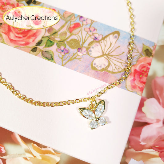 Dainty Cubic Zirconia 18K Gold-Plated Anklet 06