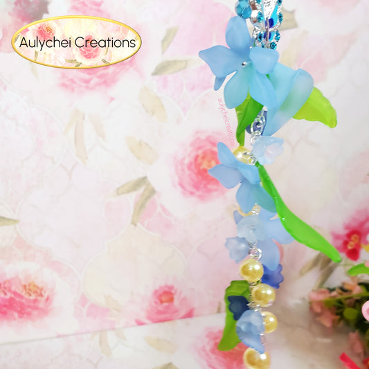 Blue Butterfly 3D Acrylic Flower Keychain