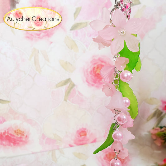 Pink Butterfly 3D Acrylic Flower Keychain