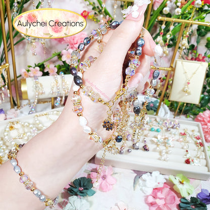 Silver Freshwater Cultured Pearl Butterfly Bracelet