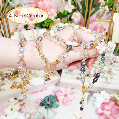 Silver Freshwater Cultured Pearl Butterfly Bracelet