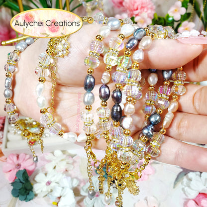 Silver Freshwater Cultured Pearl Butterfly Bracelet