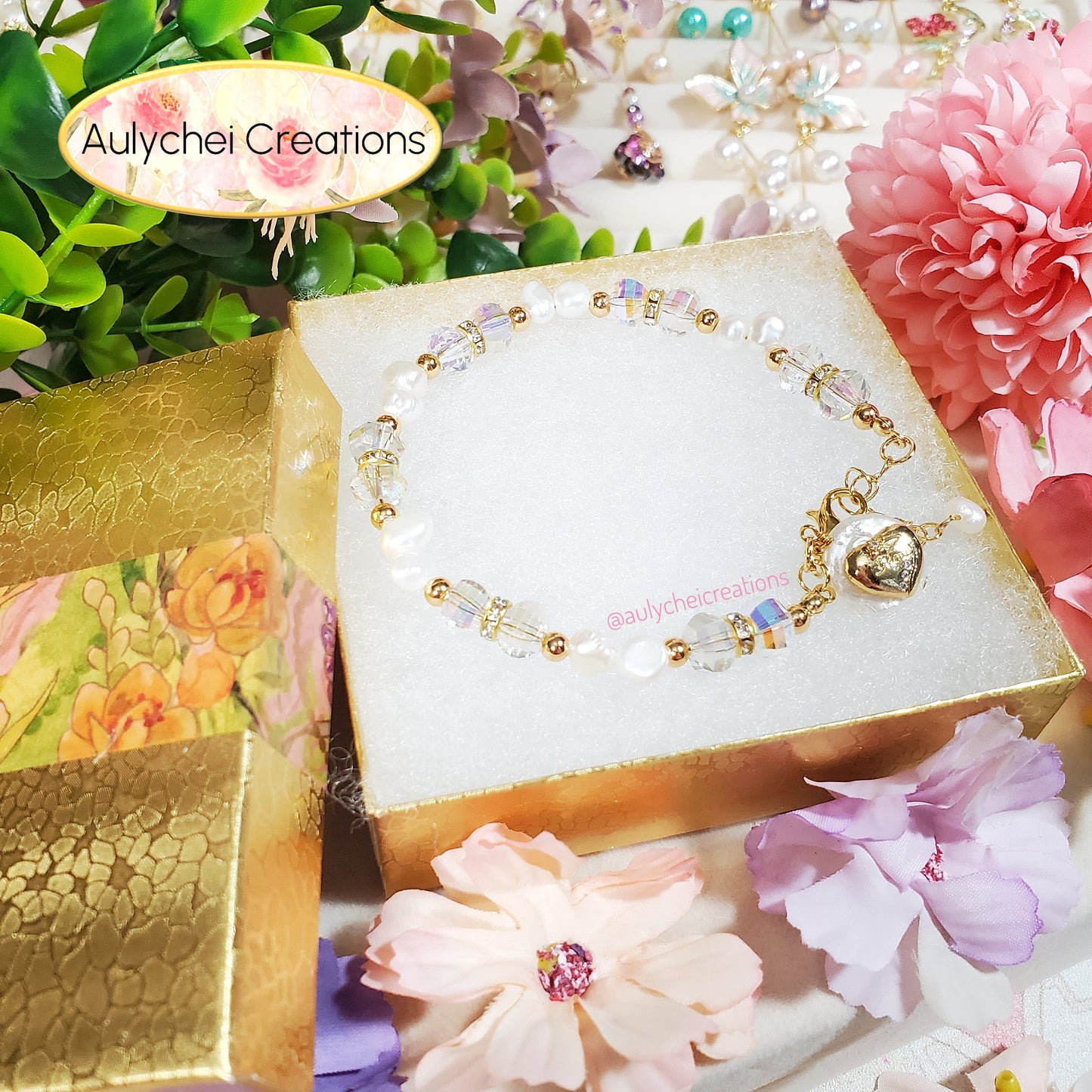 Cultured Pearl Mother's Day Jewelry Set Heart Ver.