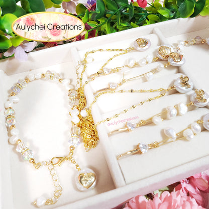 Cultured Pearl Mother's Day Jewelry Set Heart Ver.