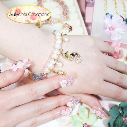 Cubic Zirconia Seahorse Pearl Jewelry Set