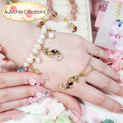 Cubic Zirconia Seahorse Pearl Jewelry Set