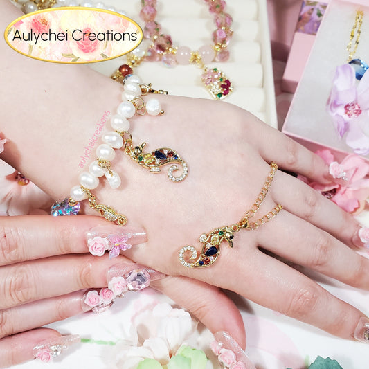 Cubic Zirconia Seahorse Pearl Jewelry Set
