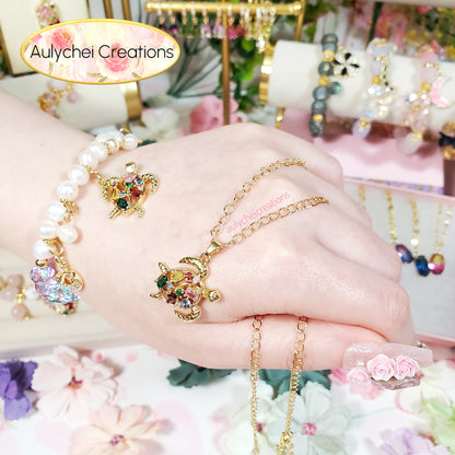 Cubic Zirconia Sea Turtle Pearl Jewelry Set