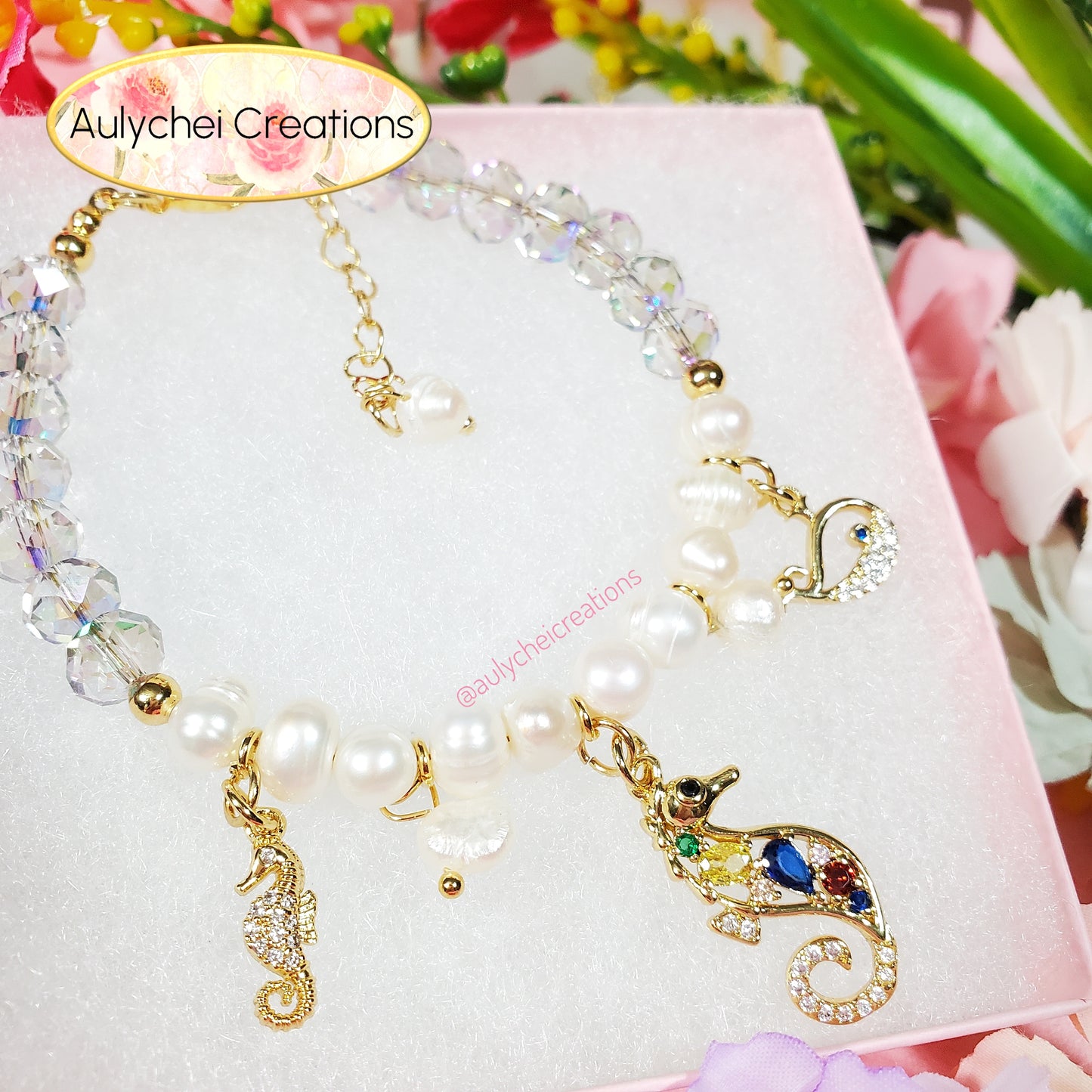Cubic Zirconia Seahorse Pearl Jewelry Set