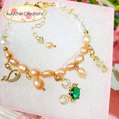 Cubic Zirconia Emerald Crab Pearl Jewelry Set