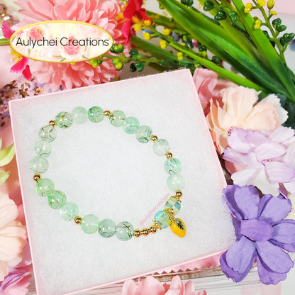 Mango Enamel Marble Bead Charm Bracelet