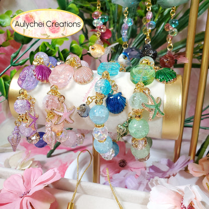 Green Ocean Seashell Charm Bracelet