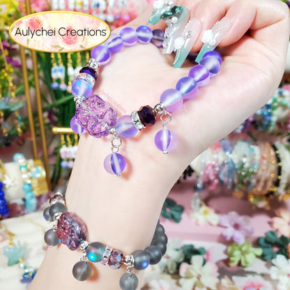 Lilac Moonstone Flower Bracelet