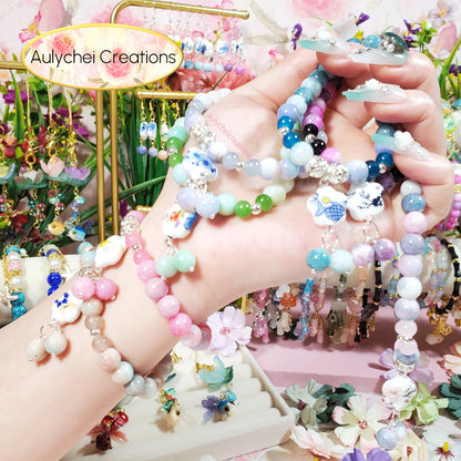 Lotus Ceramic Flower Bead Bracelet