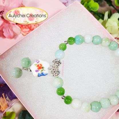 Mix Flower Ceramic Flower Bead Bracelet