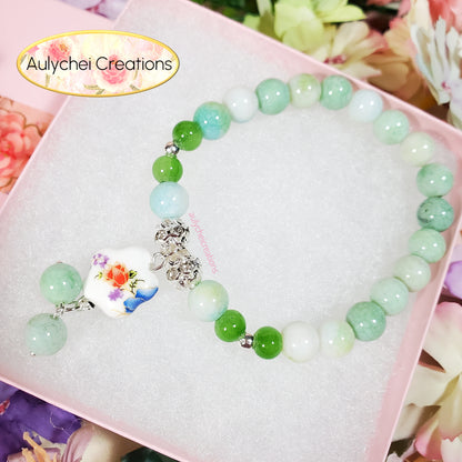 Mix Flower Ceramic Flower Bead Bracelet