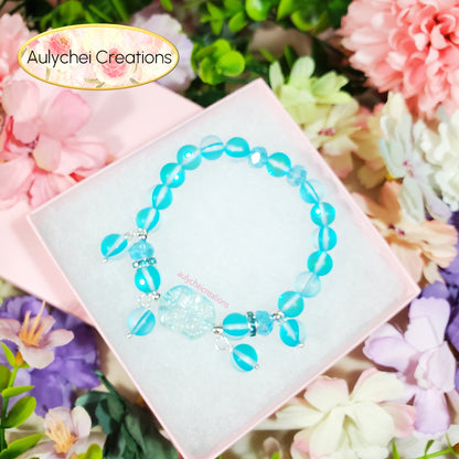 Turquoise Moonstone Flower Bracelet