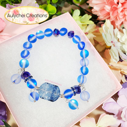 Blue Moonstone Flower Bracelet