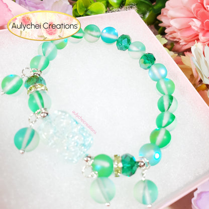 Green Moonstone Flower Bracelet