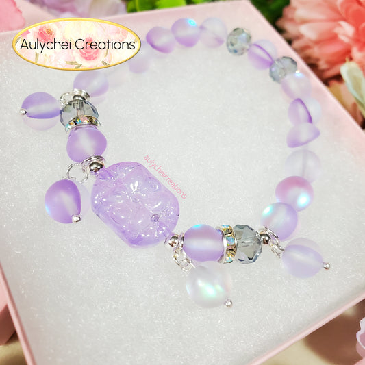 Lilac Moonstone Flower Bracelet