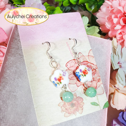 Mix Flower Ceramic Dangle Earrings