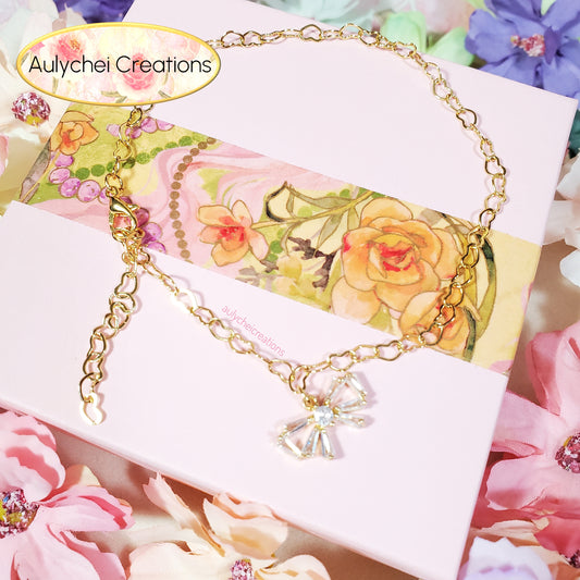 Dainty Cubic Zirconia 18K Gold-Plated Anklet 01