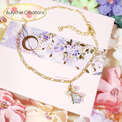 Dainty Cubic Zirconia 18K Gold-Plated Anklet 03