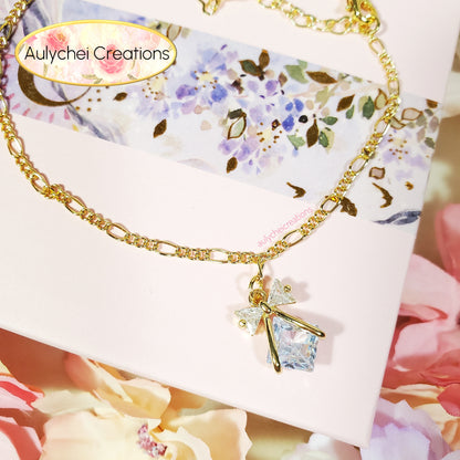 Dainty Cubic Zirconia 18K Gold-Plated Anklet 03