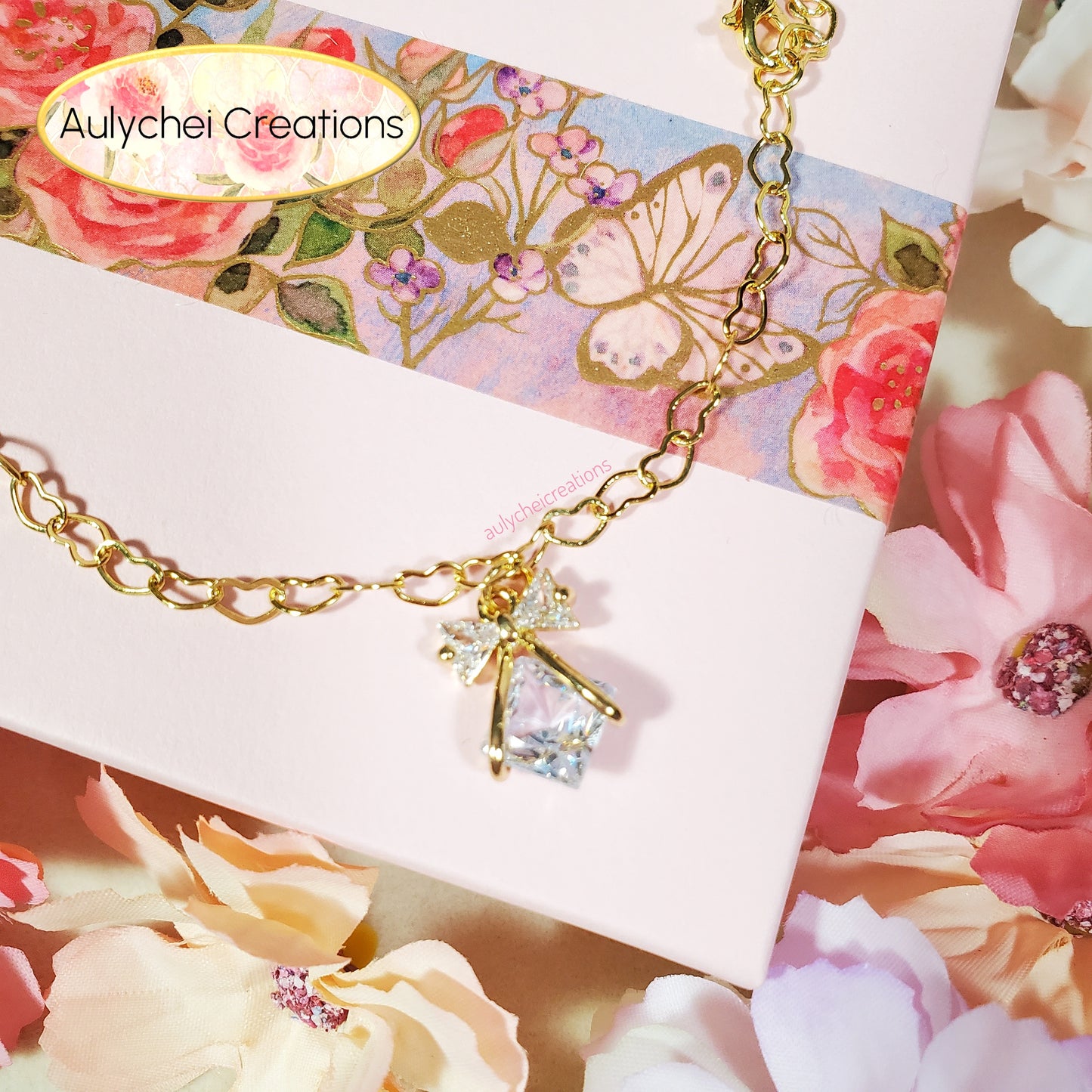 Dainty Cubic Zirconia 18K Gold-Plated Anklet 05