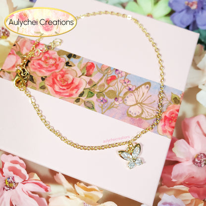 Dainty Cubic Zirconia 18K Gold-Plated Anklet 06