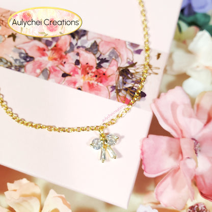 Dainty Cubic Zirconia 18K Gold-Plated Anklet 08