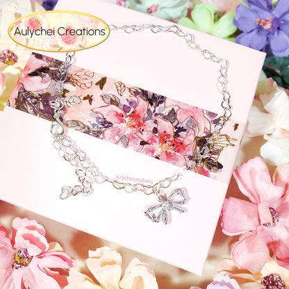 Dainty Sterling Silver 925 Cubic Zirconia Anklet 01