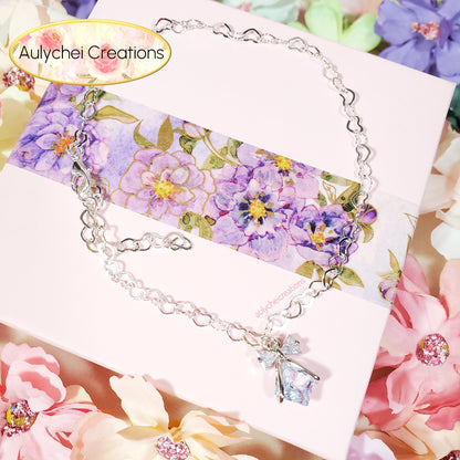 Dainty Sterling Silver 925 Cubic Zirconia Anklet 02