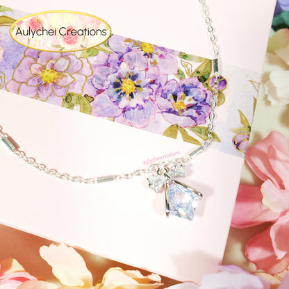 Dainty Sterling Silver 925 Cubic Zirconia Anklet 05