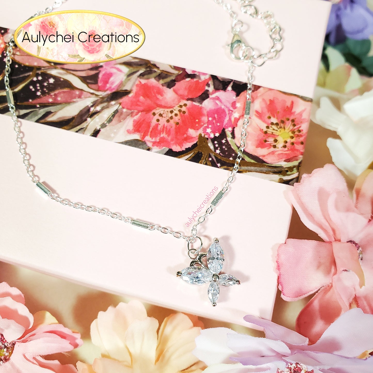 Dainty Sterling Silver 925 Cubic Zirconia Anklet 07