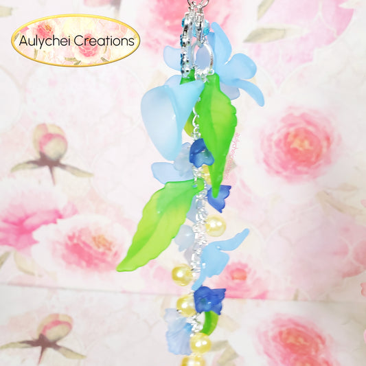 Blue Butterfly 3D Acrylic Flower Keychain