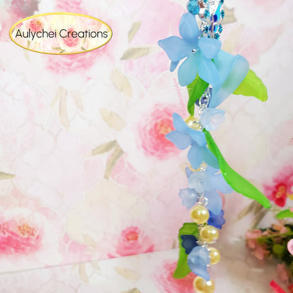 Blue Butterfly 3D Acrylic Flower Keychain