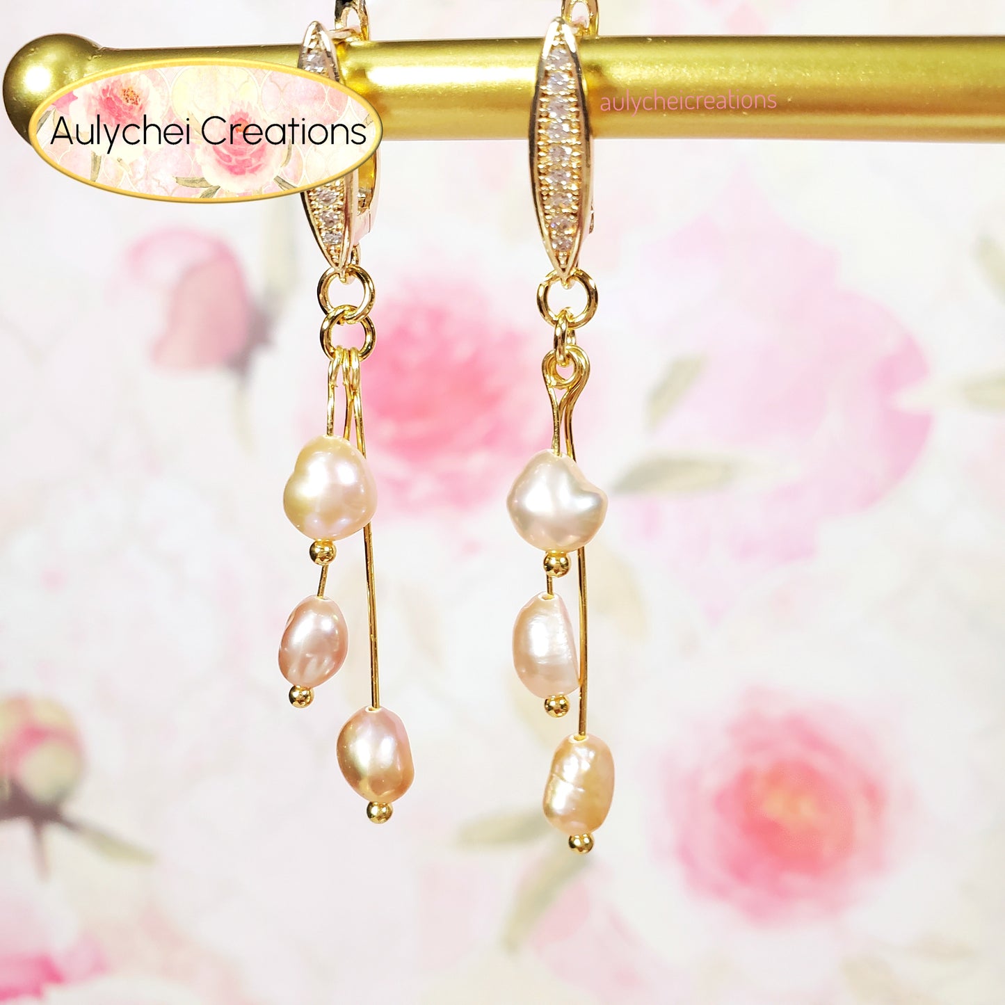 Pink Freshwater Cultured Pearl Hook Earrings