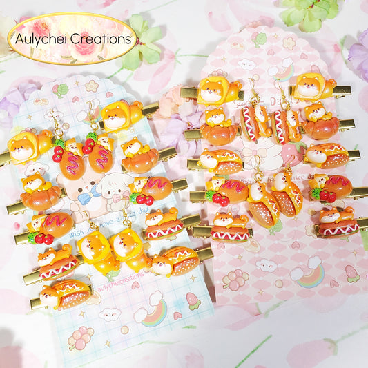 Aulychei Mega Accessories Party Pack 03 - 4 Pair Cute Animal Earrings, 6 Cute Animal Hair Clips