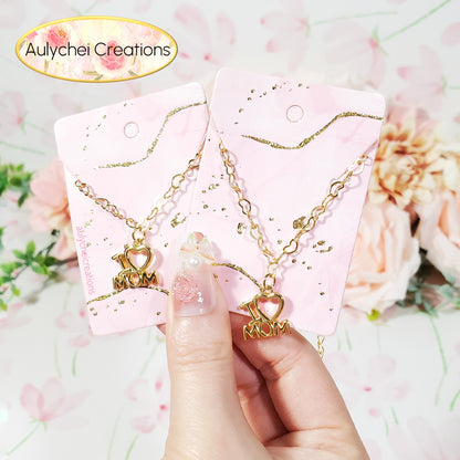 I LOVE MOM 18K Gold-Plated Heart Chain Bracelet