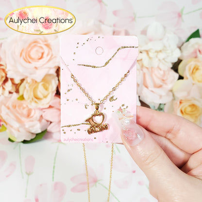 I LOVE MOM 18K Gold-Plated O-Shape Chain Pendant Necklace