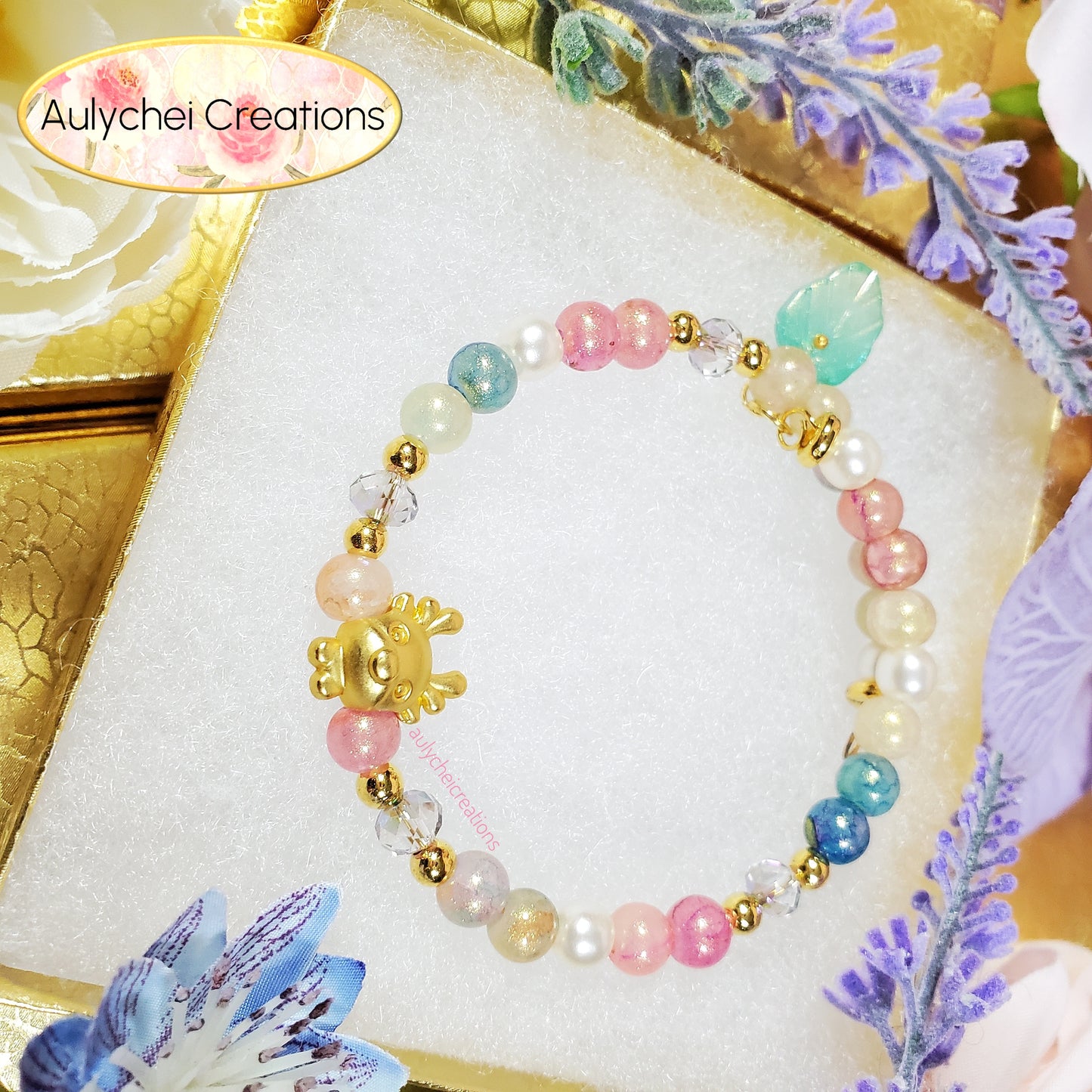 Multi-Color Glass Beaded Enamel Deer Wrap Bracelet