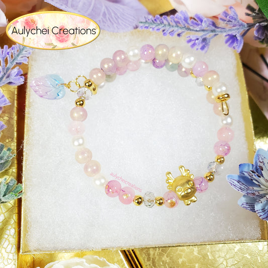 Gradient Glass Beaded Enamel Deer Wrap Bracelet