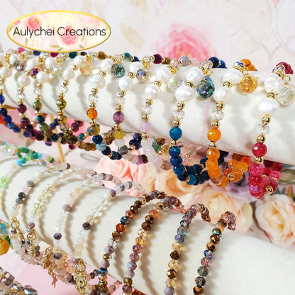 Multi-Colored Pink Healing Gemstone Beaded Wrap Bracelet